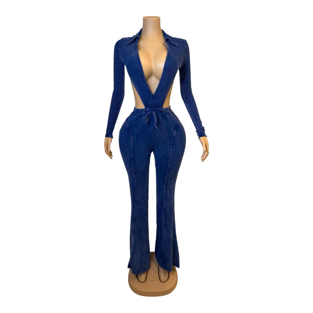 Snatched Denim Jumpsuit